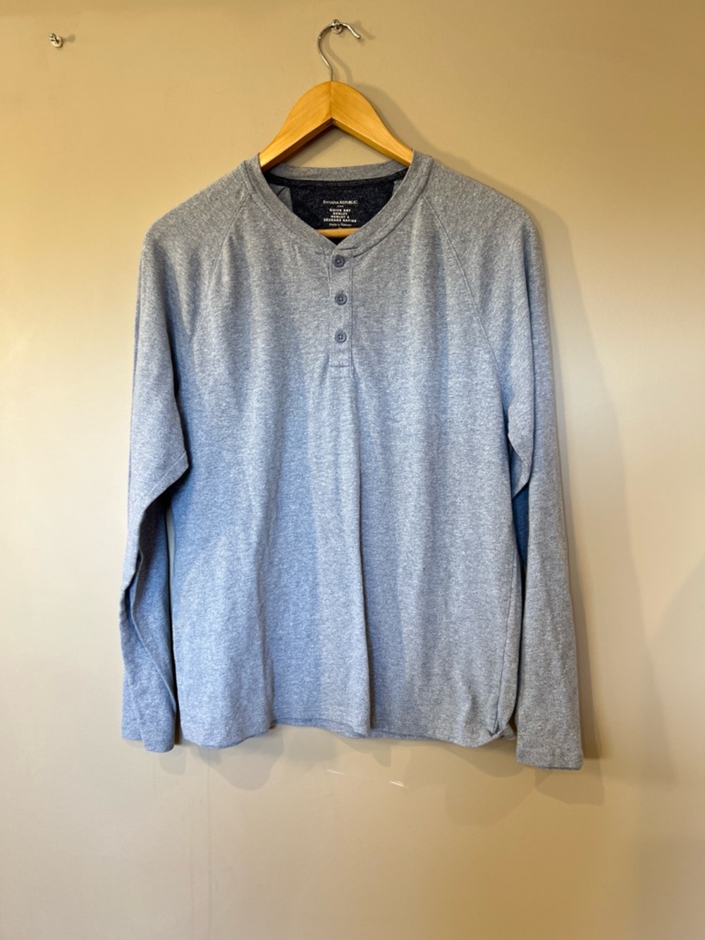 Banana Republic Light Blue Henley Long-Sleeve Shirt